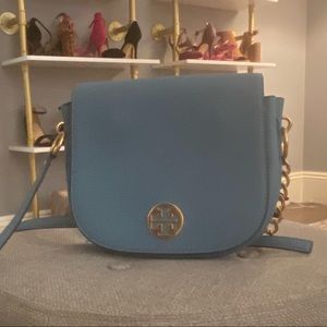 Authentic Tory Burch Everly Crossbody Bag Blue